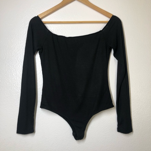 Attached Black Button Up Body Suit - Picture 6 of 8